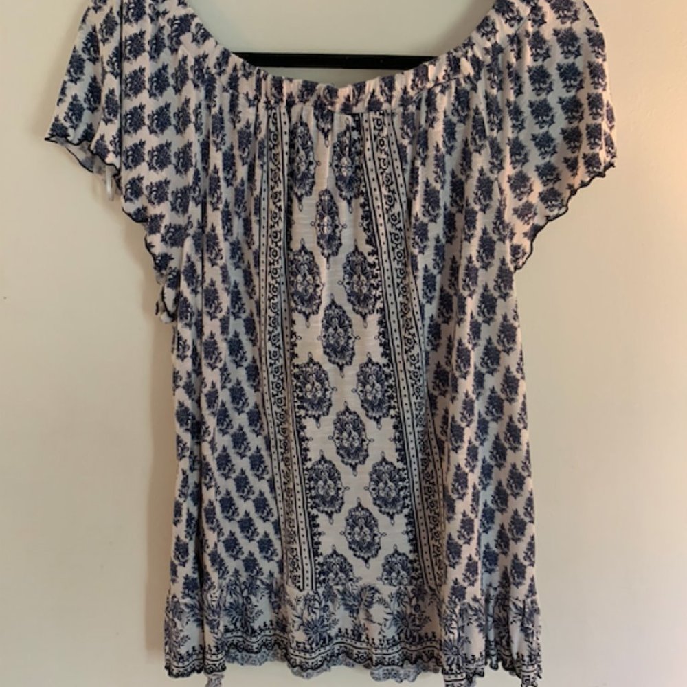 INC floral off the shoulder top